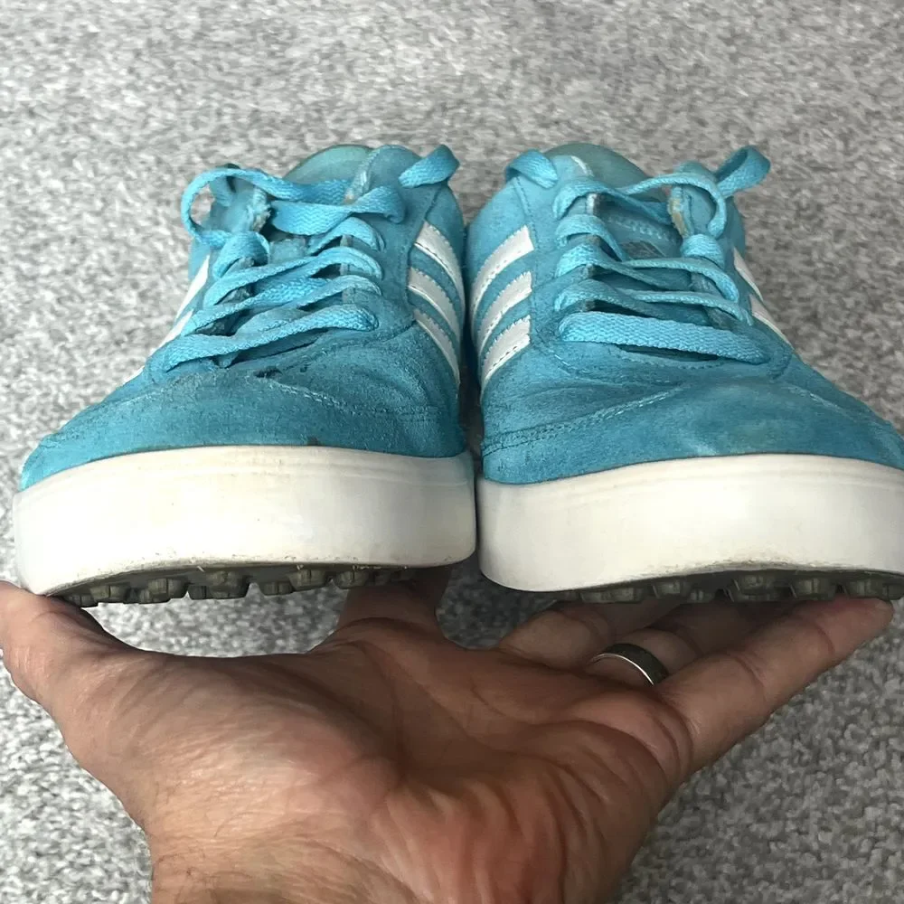 Adidas‎ Adicross Spikeless Golf Shoes Classic Blue Teal Suede Mens 11, UK 10.5